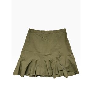 Madewell Olive Green Cotton Ruffle Mini Skirt G6740 Size 2‎